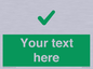 IV7141: Custom green background, green tick sign