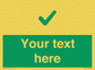 IV7141: Custom green background, green tick sign