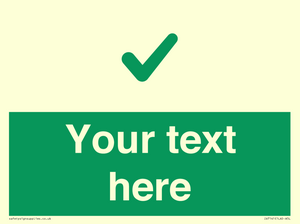 IV7141: Custom green background, green tick sign