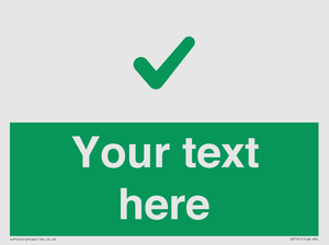 IV7141: Custom green background, green tick sign