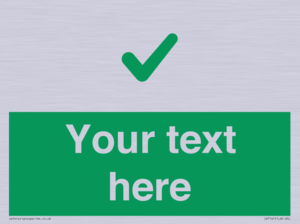 IV7141: Custom green background, green tick sign