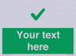 IV7141: Custom green background, green tick sign