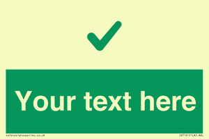 IV7141: Custom green background, green tick sign