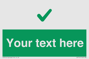 IV7141: Custom green background, green tick sign