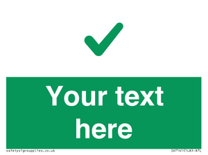 IV7141: Custom green background, green tick sign