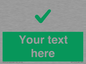 IV7141: Custom green background, green tick sign
