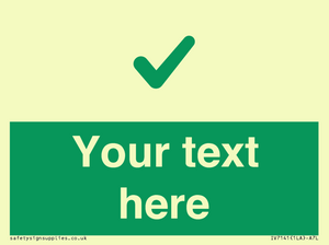 IV7141: Custom green background, green tick sign