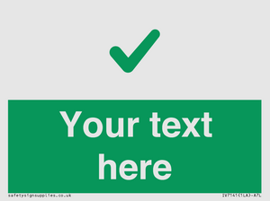 IV7141: Custom green background, green tick sign