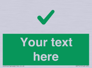 IV7141: Custom green background, green tick sign