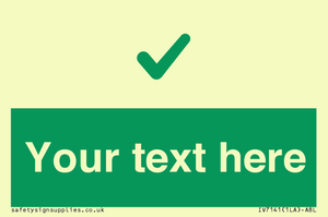 IV7141: Custom green background, green tick sign