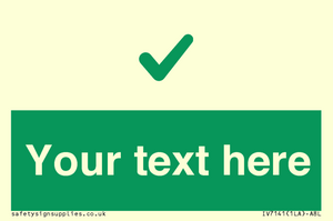 IV7141: Custom green background, green tick sign