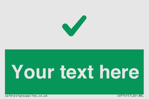 IV7141: Custom green background, green tick sign