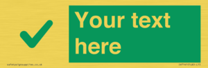 IV7141: Custom green background, green tick sign