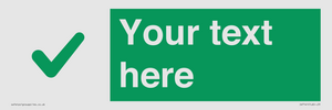 IV7141: Custom green background, green tick sign