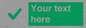 IV7141: Custom green background, green tick sign