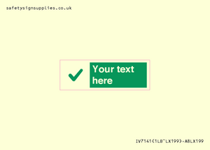 IV7141: Custom green background, green tick sign