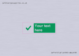IV7141: Custom green background, green tick sign