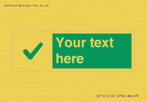 IV7141: Custom green background, green tick sign