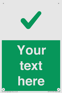 IV7141: Custom green background, green tick sign