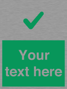 IV7141: Custom green background, green tick sign