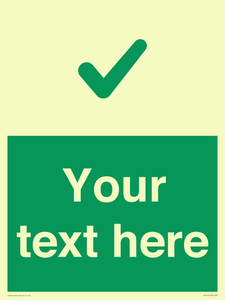 IV7141: Custom green background, green tick sign
