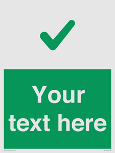 IV7141: Custom green background, green tick sign