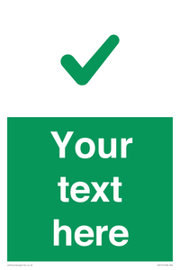 IV7141: Custom green background, green tick sign