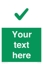 IV7141: Custom green background, green tick sign