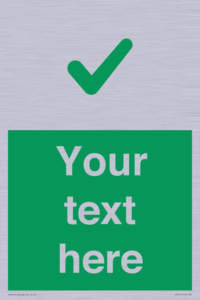 IV7141: Custom green background, green tick sign
