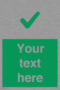 IV7141: Custom green background, green tick sign