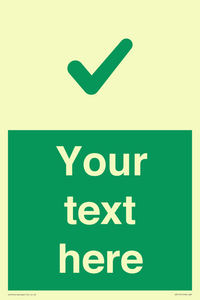 IV7141: Custom green background, green tick sign