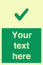 IV7141: Custom green background, green tick sign