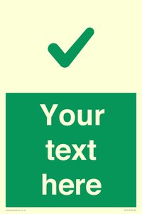 IV7141: Custom green background, green tick sign