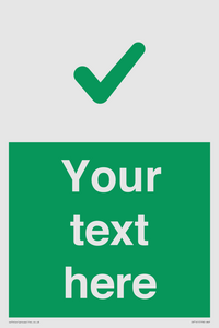 IV7141: Custom green background, green tick sign