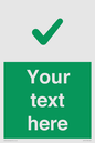 IV7141: Custom green background, green tick sign