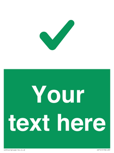 IV7141: Custom green background, green tick sign