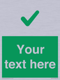 IV7141: Custom green background, green tick sign