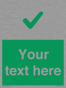 IV7141: Custom green background, green tick sign