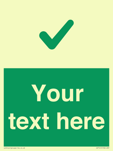 IV7141: Custom green background, green tick sign