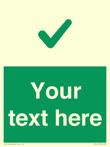 IV7141: Custom green background, green tick sign