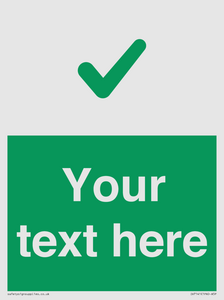 IV7141: Custom green background, green tick sign