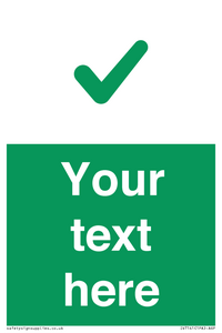 IV7141: Custom green background, green tick sign