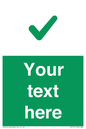 IV7141: Custom green background, green tick sign