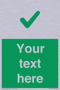 IV7141: Custom green background, green tick sign
