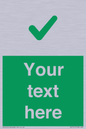 IV7141: Custom green background, green tick sign