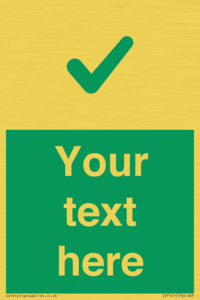 IV7141: Custom green background, green tick sign