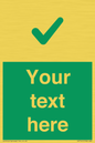 IV7141: Custom green background, green tick sign