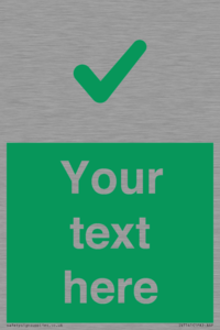 IV7141: Custom green background, green tick sign