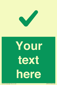 IV7141: Custom green background, green tick sign