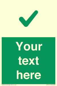 IV7141: Custom green background, green tick sign